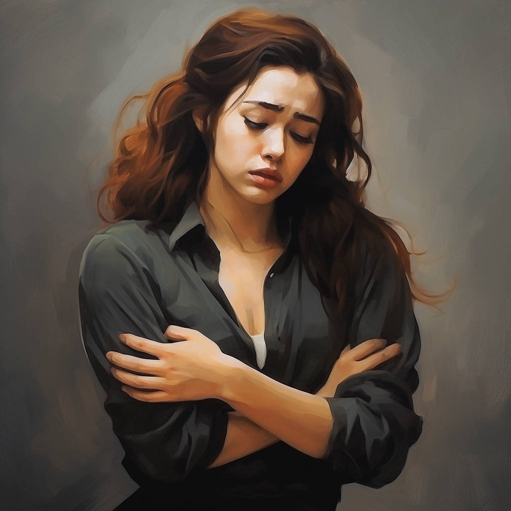 Mujer con pena y tristeza