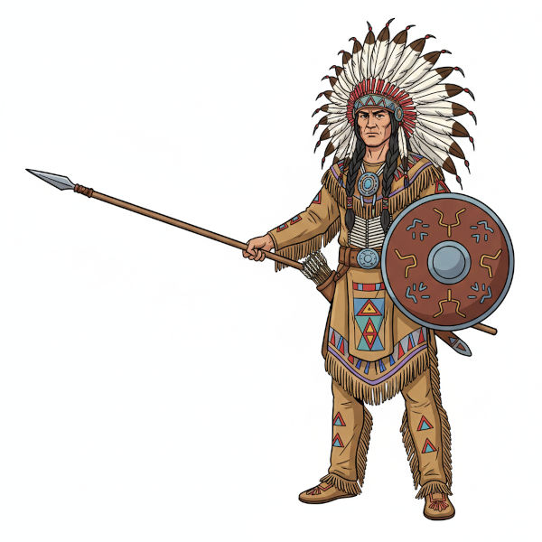 ilustración de indio guerrero Guerrero indio