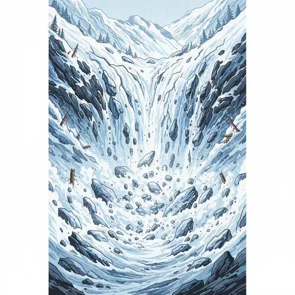 Ilustración de una avalancha Avalancha