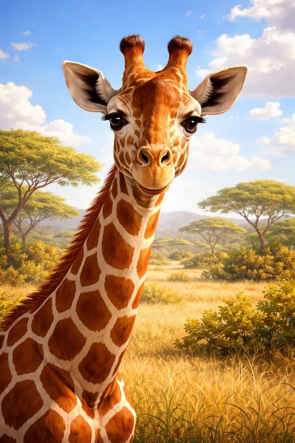 Ilustración de una jirafa