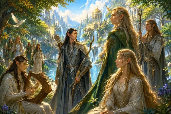 Ilustración de nombres de elfos nombres de elfos