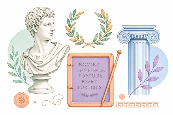Ilustración de nombres romanos nombres romanos