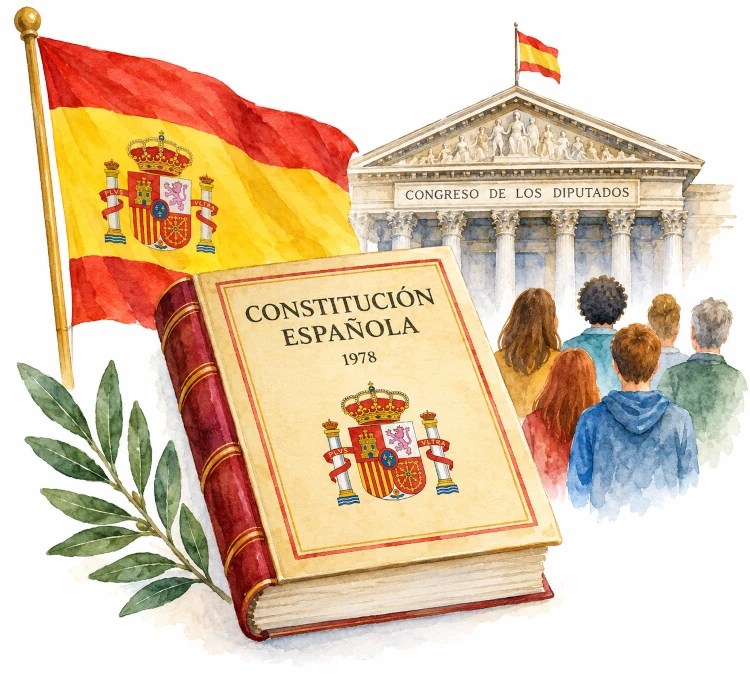 Ilustración sobre la Constitución Española Constitución Española